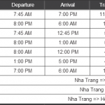 Bus Schedule from Nha Trang