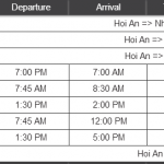 Bus Schedule from Hoi An