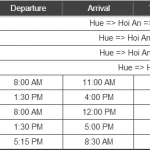 Bus Schedule from Hue
